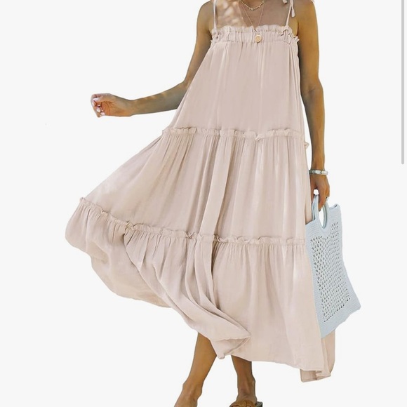 Chic Beige Maxi Dress - Picture 1 of 3